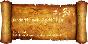 Andrásek Zsófia névjegykártya
