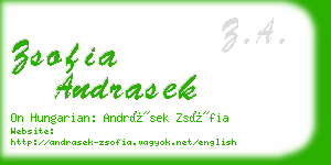 zsofia andrasek business card